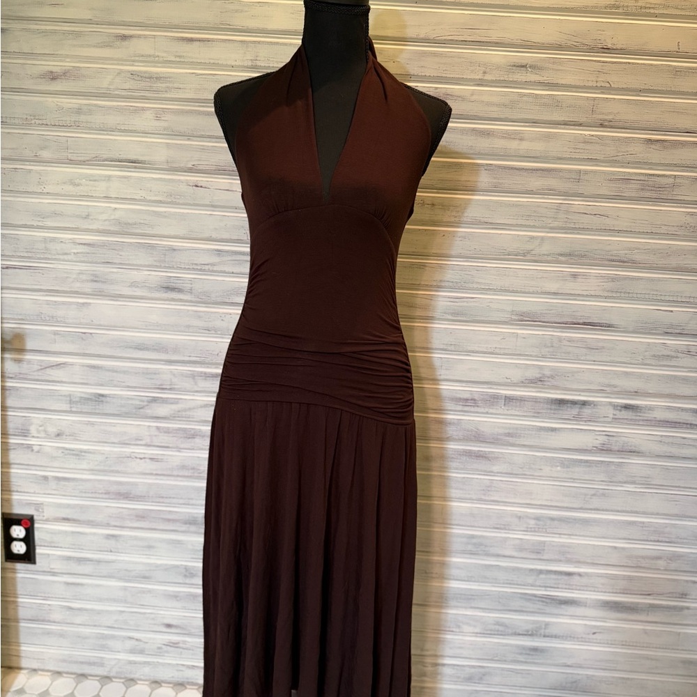 Trina Turk Brown Jersey Halter Dress